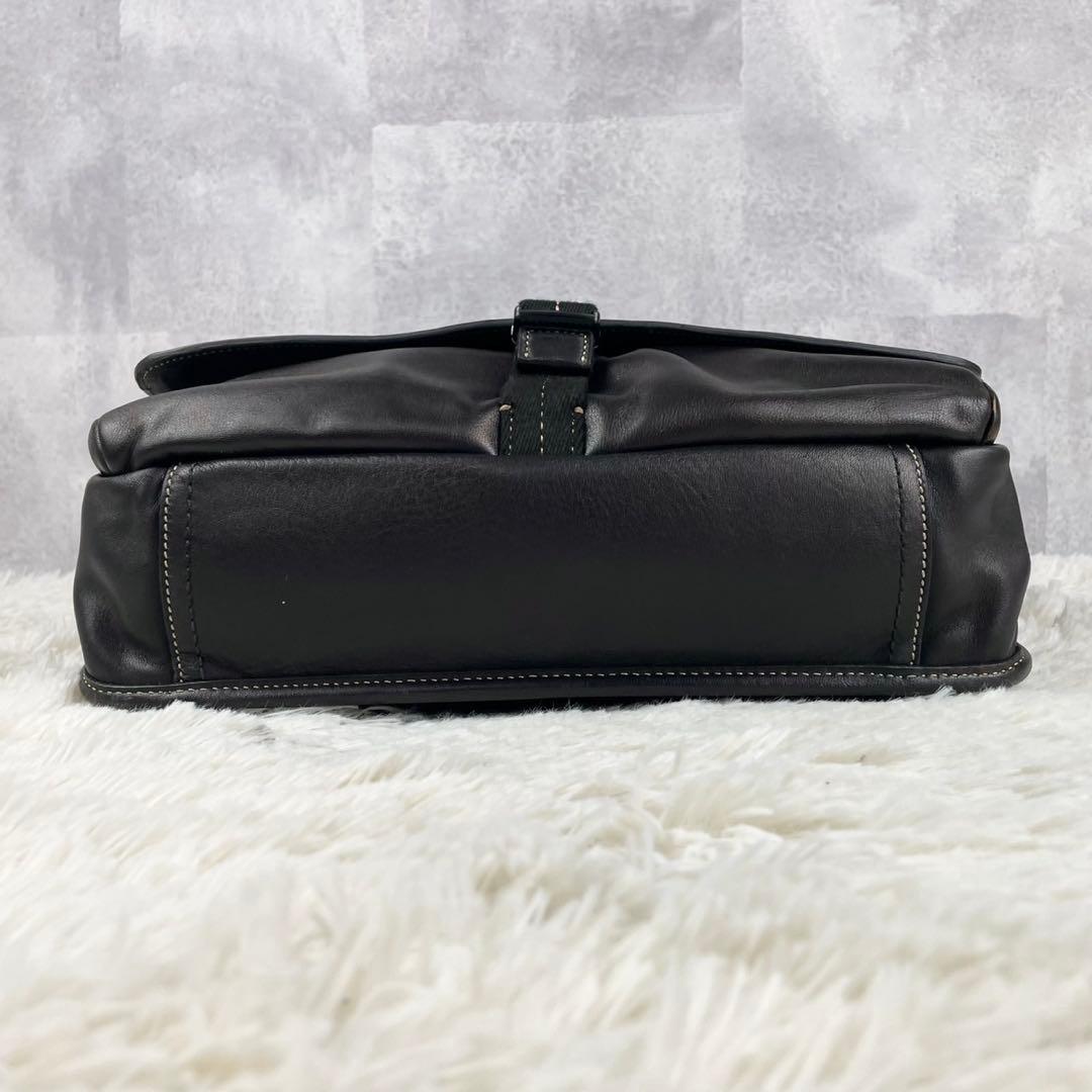 A4可 未使用級 コーチ PVC メッセンジャー チャールズ ベルト ブラウン