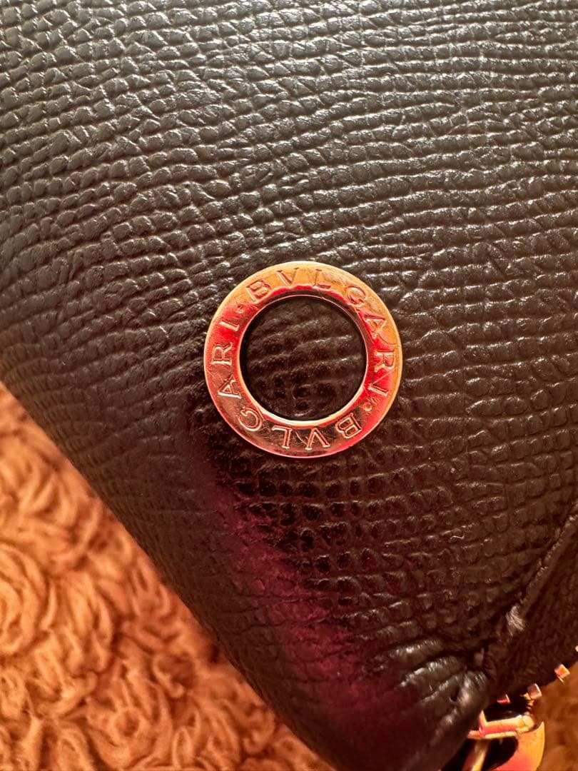 BVLGARIブルガリ 長財布　サークルロゴ ラウンドファフナー ブラック