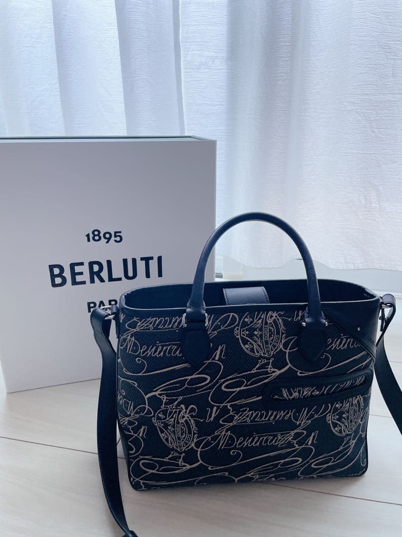 【ベルルッティ】メンズ トゥジュール スクリット アラベスク キャンバス