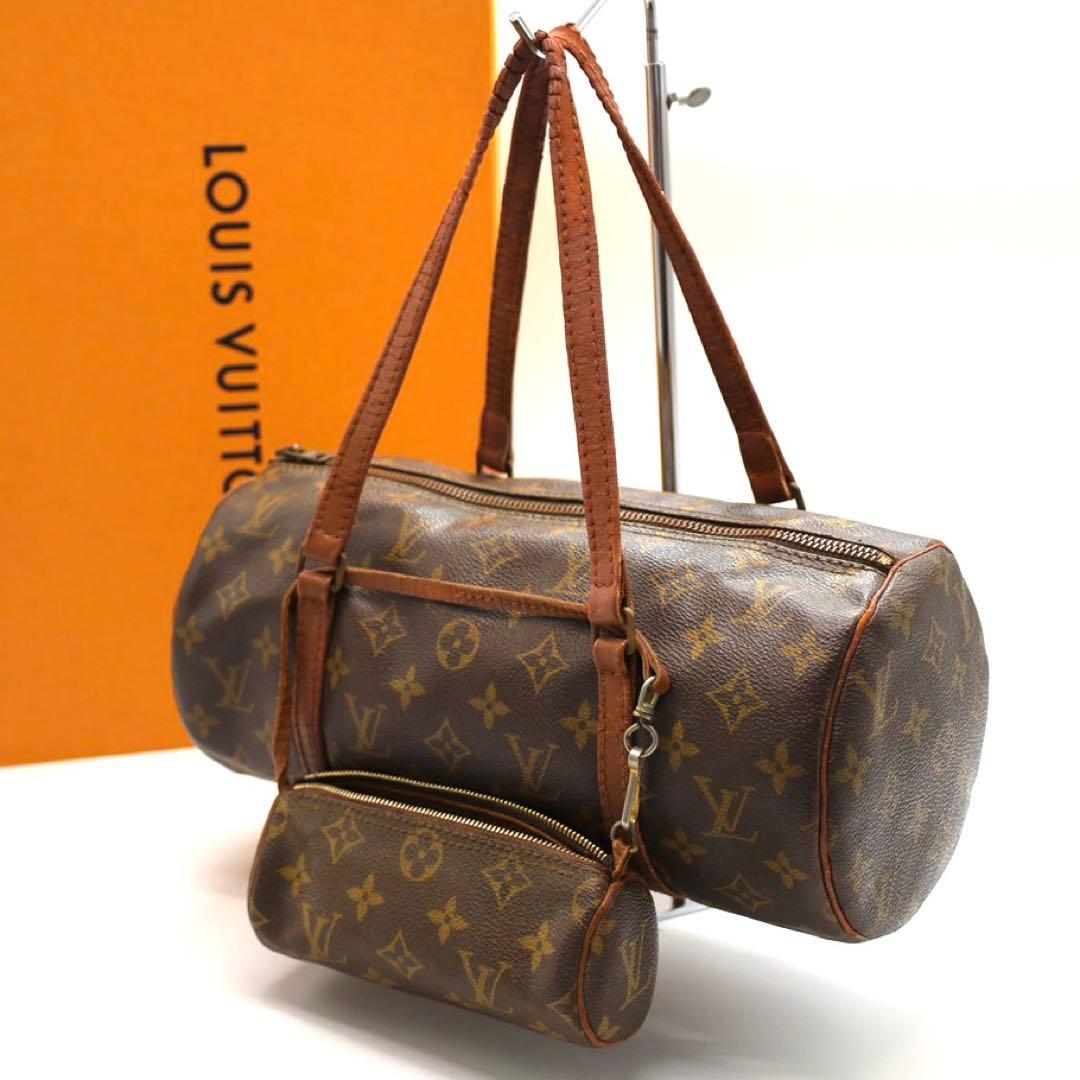 ルイヴィトン　パピヨン30 モノグラム　親子　ポーチ付き　ボストン