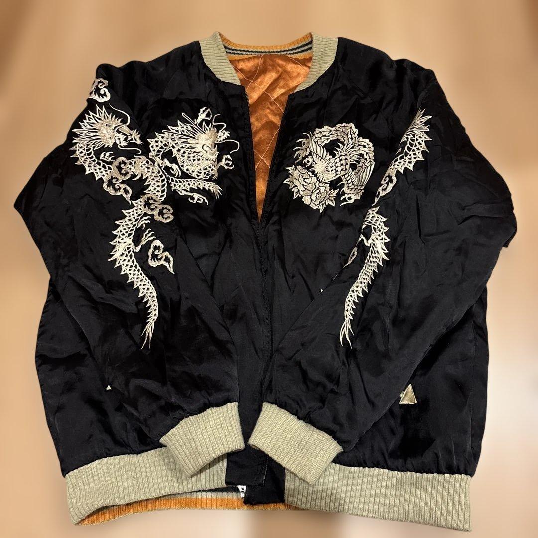 き*こ様 クロップドヘッズリバーシブル龍サテン　スカジャン