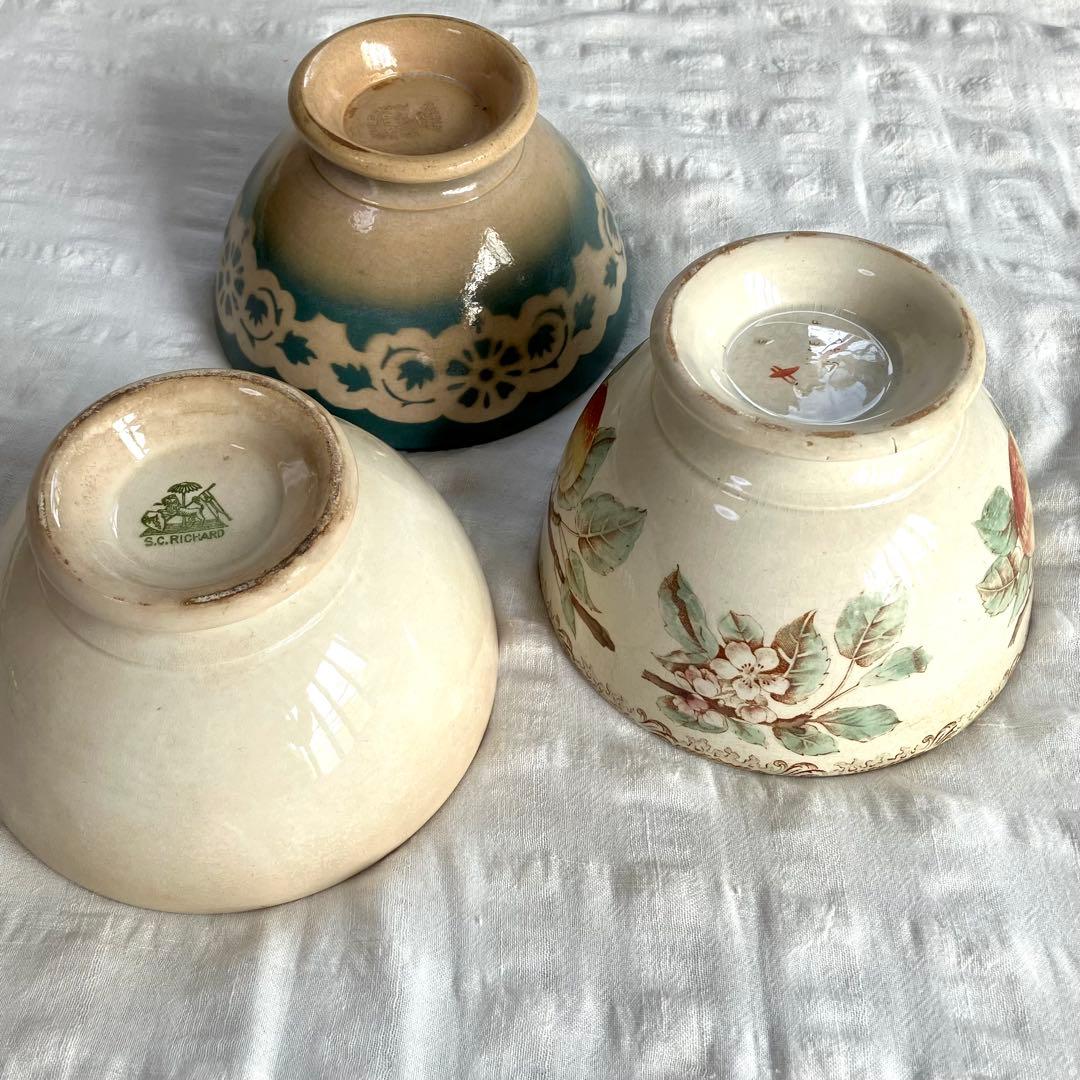 花とフルーツのアンティーク カフェオレボウル