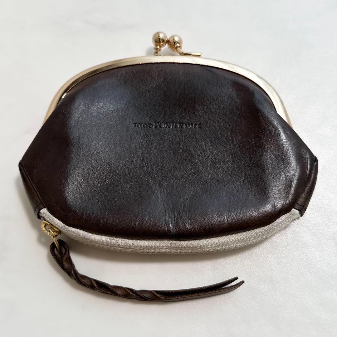 PORTER B印 YOSHIDA 別注がま口ウォレット 鉄粉染 ブラウン