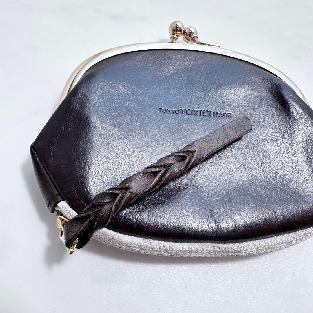 PORTER B印 YOSHIDA 別注がま口ウォレット 鉄粉染 ブラウン