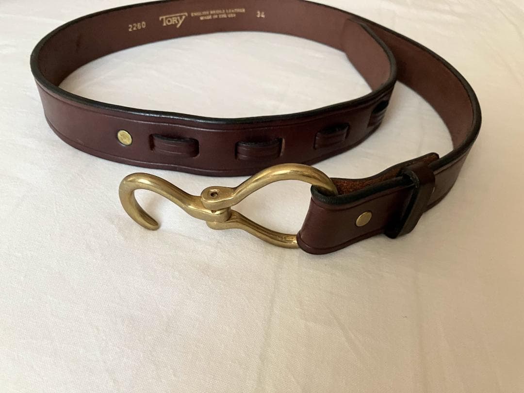 TORY LEATHER 2260 フック型バックルブライドルレザーベルト