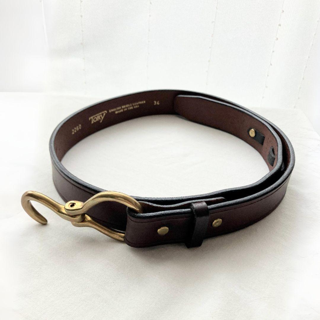 TORY LEATHER 2260 フック型バックルブライドルレザーベルト