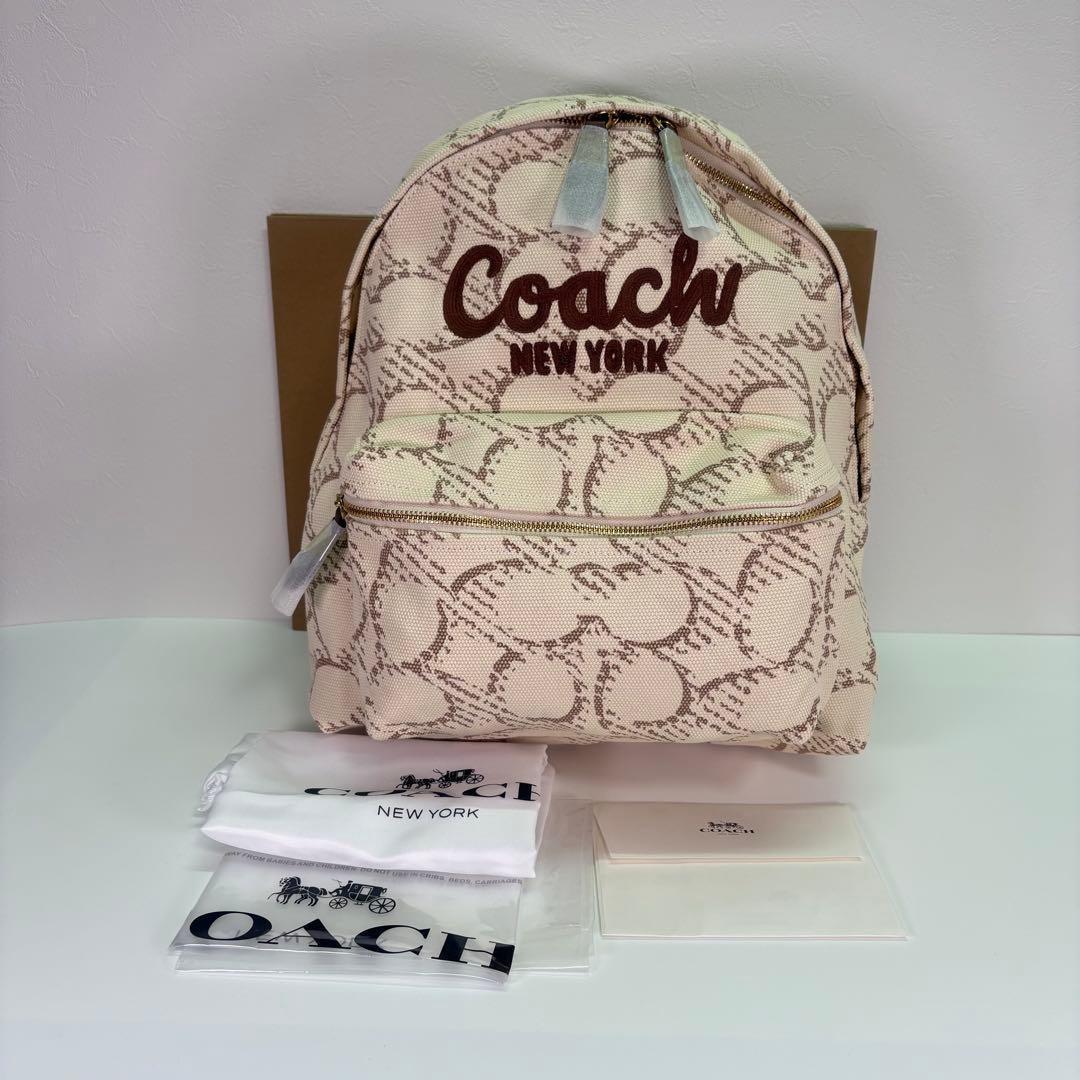 【COACH】 タグ有り カーゴ バックパック アイボリー デニム