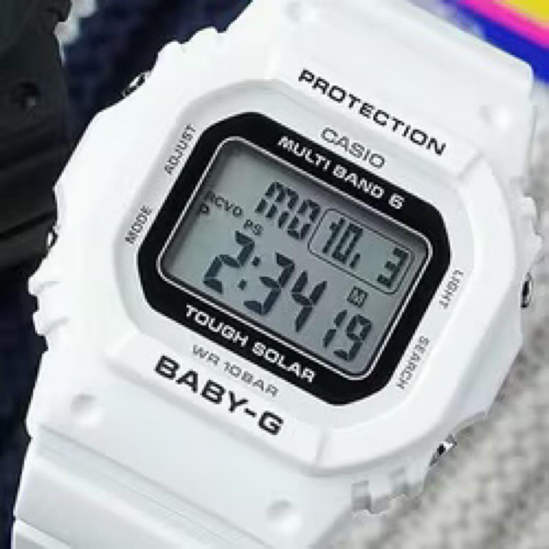 BABY-G ホワイト レディース 腕時計 電波ソーラー デジタル カシオ