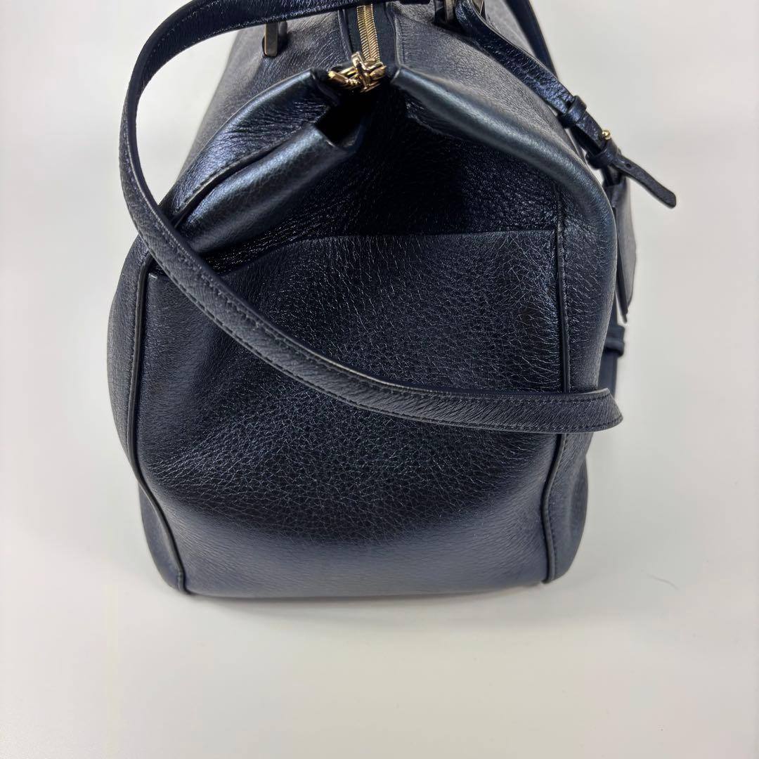 専用サンダー ハンドバッグ 2way ショルダー 3室 ブルー