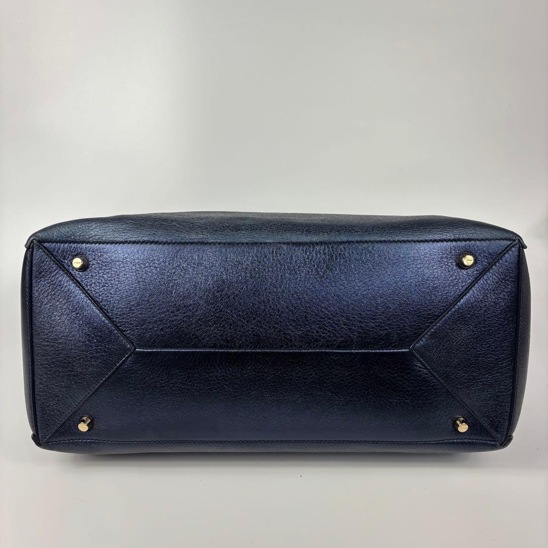 専用サンダー ハンドバッグ 2way ショルダー 3室 ブルー