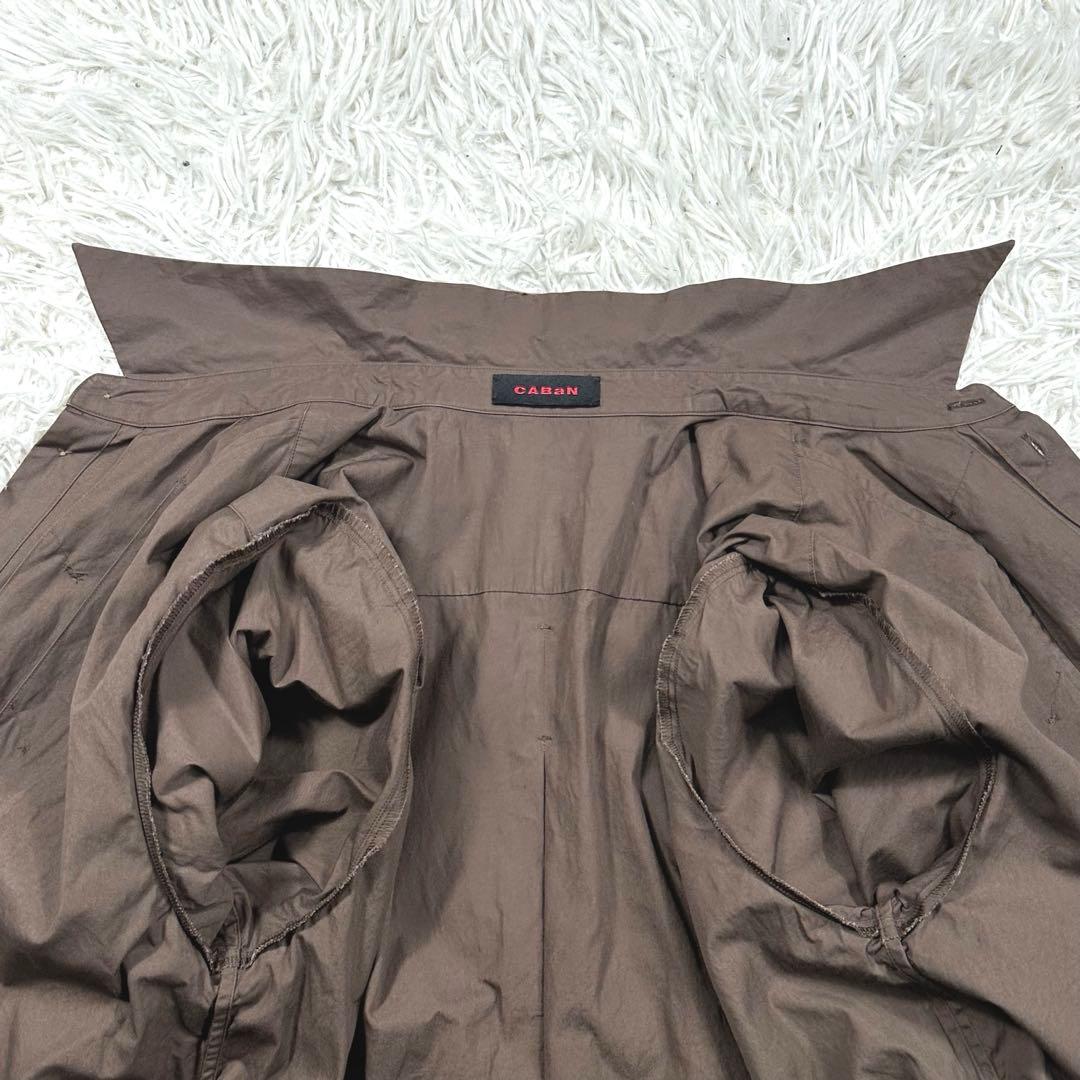 CABan コットンシルクタイプライター ランダムダックシャツ ブラウン