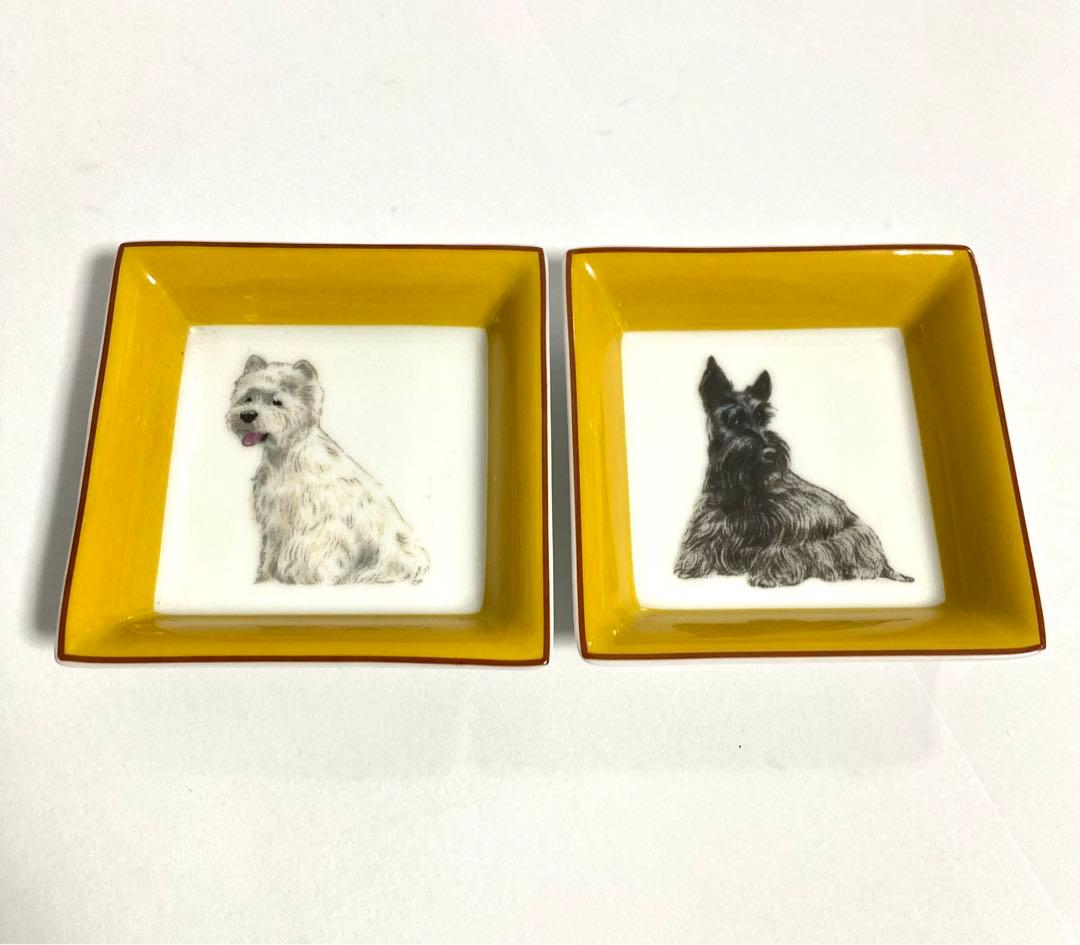 HERMES エルメス 小物入れ トレイ セット 犬 小皿 テリア