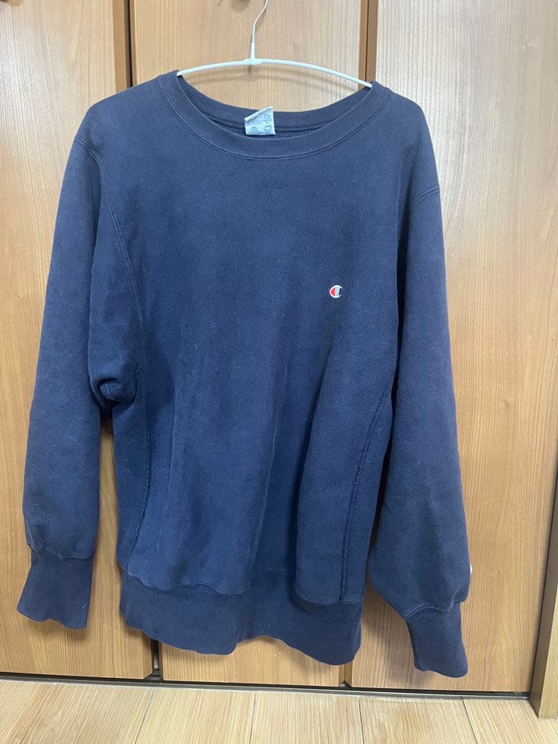 90s チャンピオンリバースウィーブ フェードネイビー 目あり　usa製