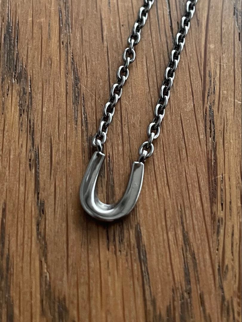 ete　ネックレス　ホースシュー　シルバー925 ブラック　黒