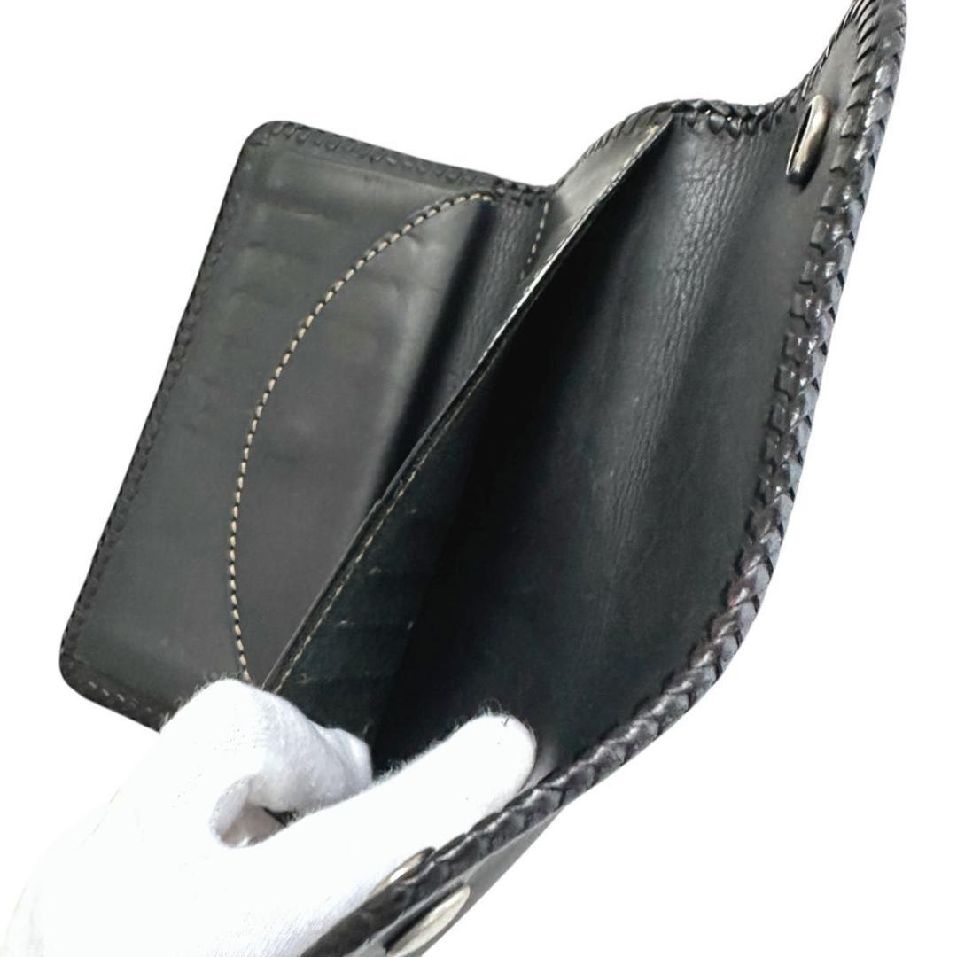 SAAD レザー　三つ折り　長財布　ブラック　黒　メンズ　BLK サード　本革