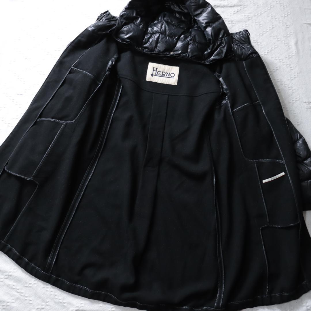 希少！ヘルノ HERNO　 ロングダウンジャケット　コート　44 異素材ミックス