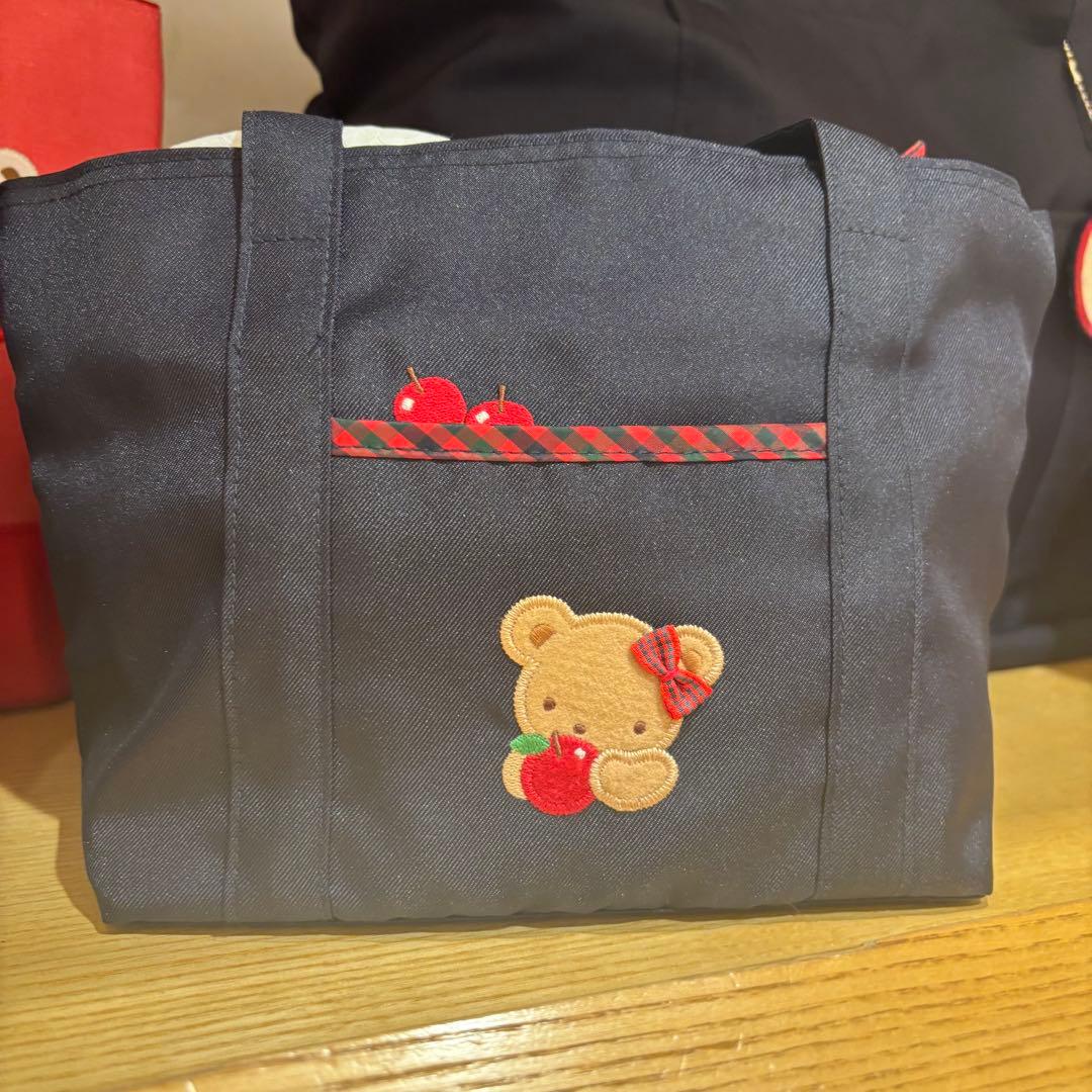 ファミリア刺繍 ネイビー トートバッグ