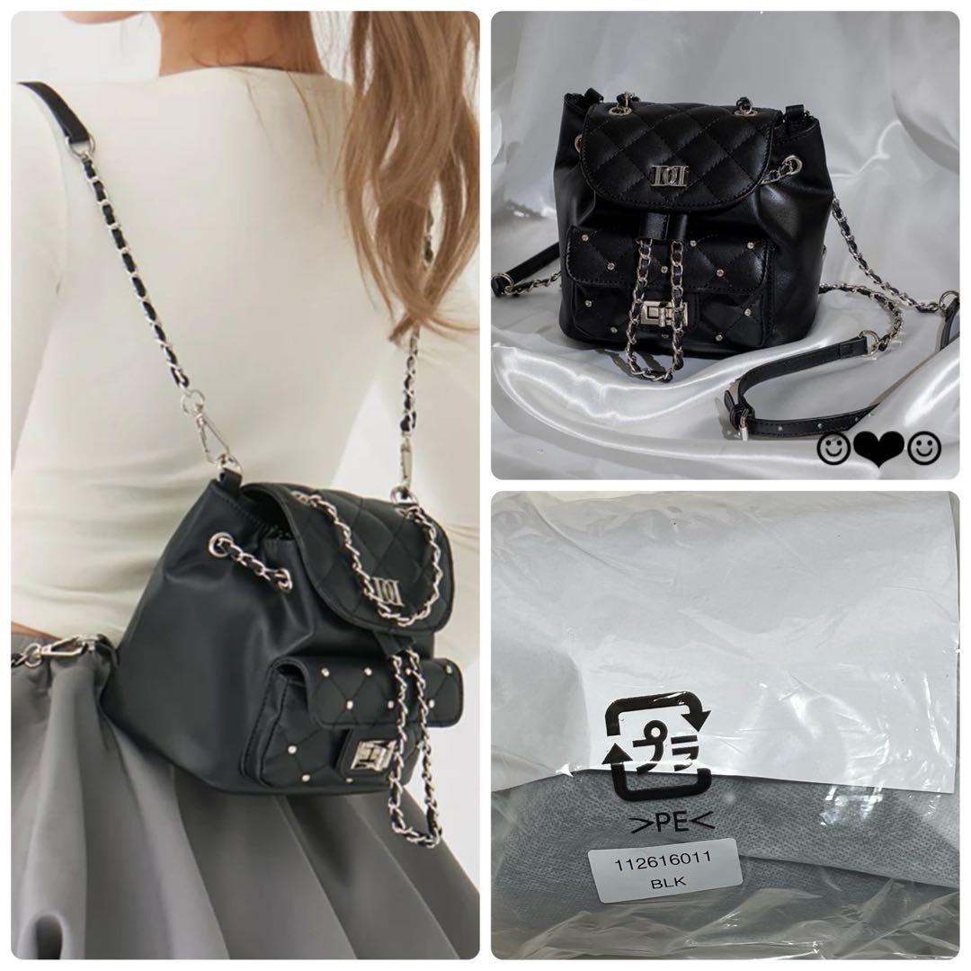 Darich♡キルティングビジューミニリュック♡ブラック