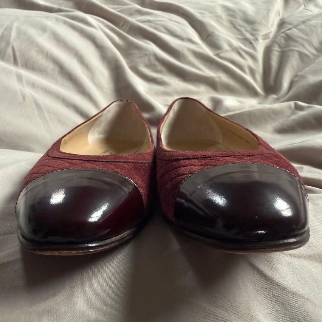 美品☆タニノクリスチー/異素材/バイカラー/スエード/レザー/パンプス/23.5