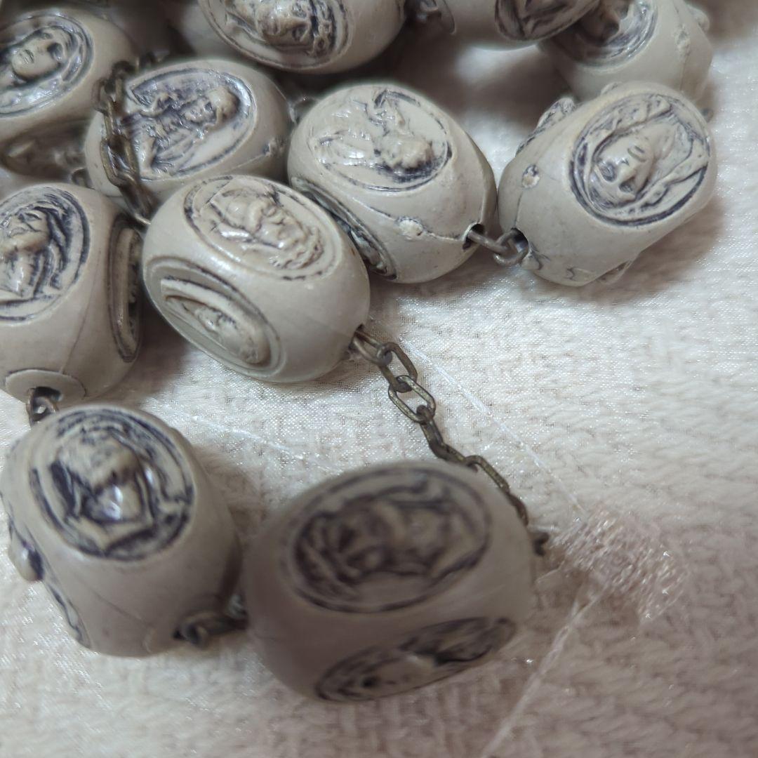 ビンテージ イタリア製 ロザリオ 長さ 160cm マリア キリスト カトリック