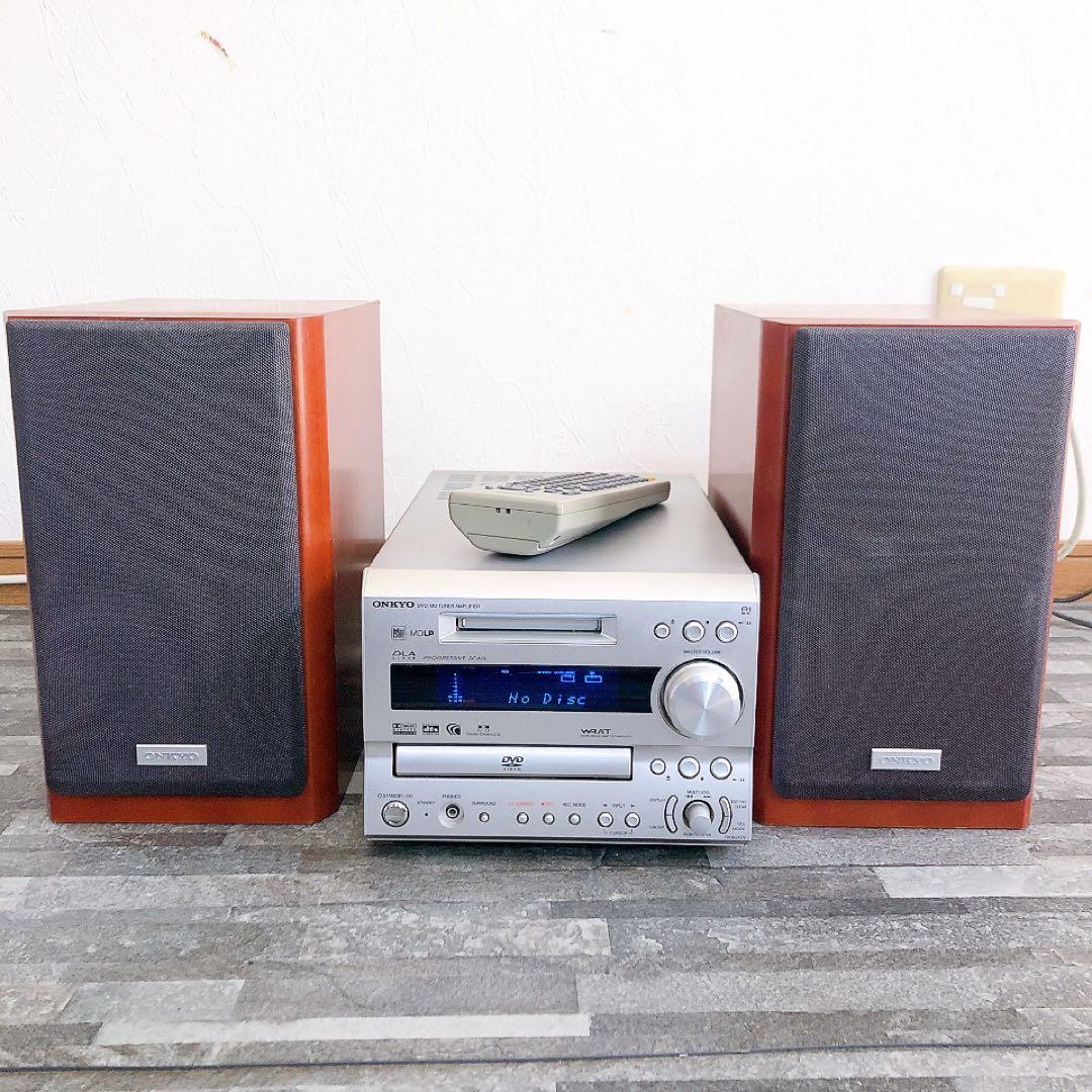 ONKYO DVD/CD/MDコンポ ブラウン スピーカー付き FR-9GXDV