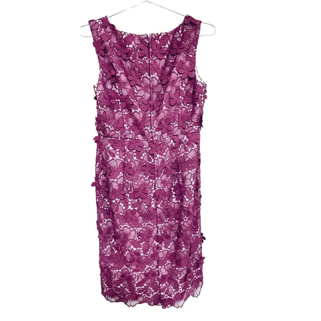 【美品】グレースコンチネンタル フラワーレースタイトワンピースピンク 36