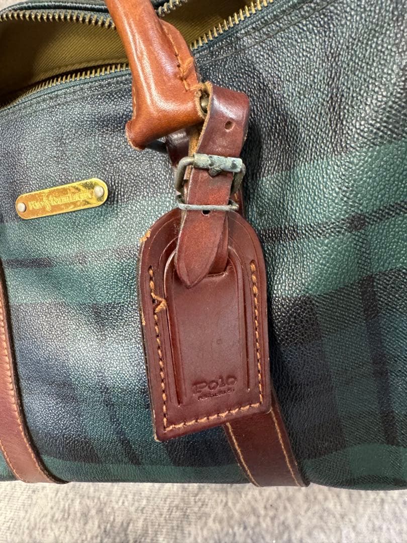 ポロラルフローレン チェック ボストンバッグ 旅行 ビンテージ