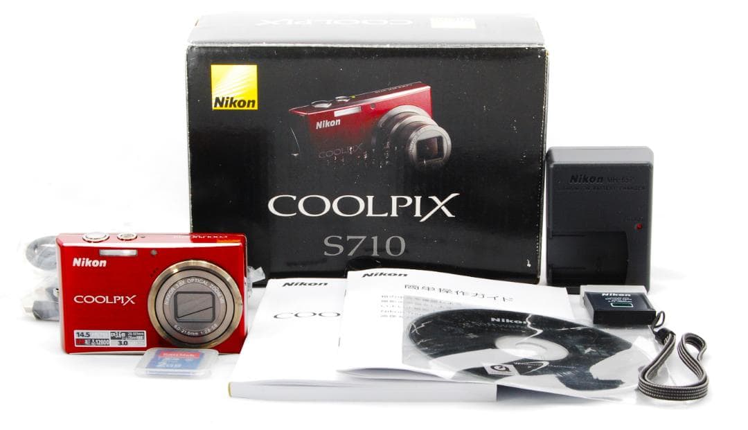 【極上美品】Nikon Coolpix S710元箱付レッド動作確認済41107