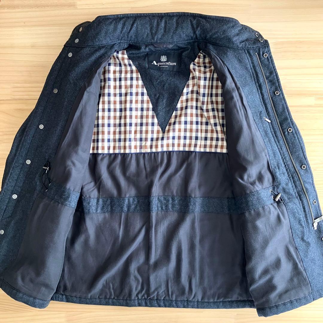 美品 アクアスキュータム ウール 中わた M-65 フィールドジャケット 36