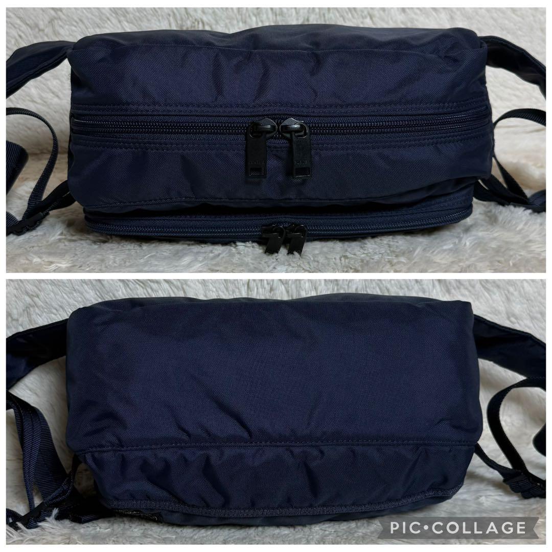 ほぼ新品 ポーター フラッシュ ウェストバッグ ボディバッグ ネイビー