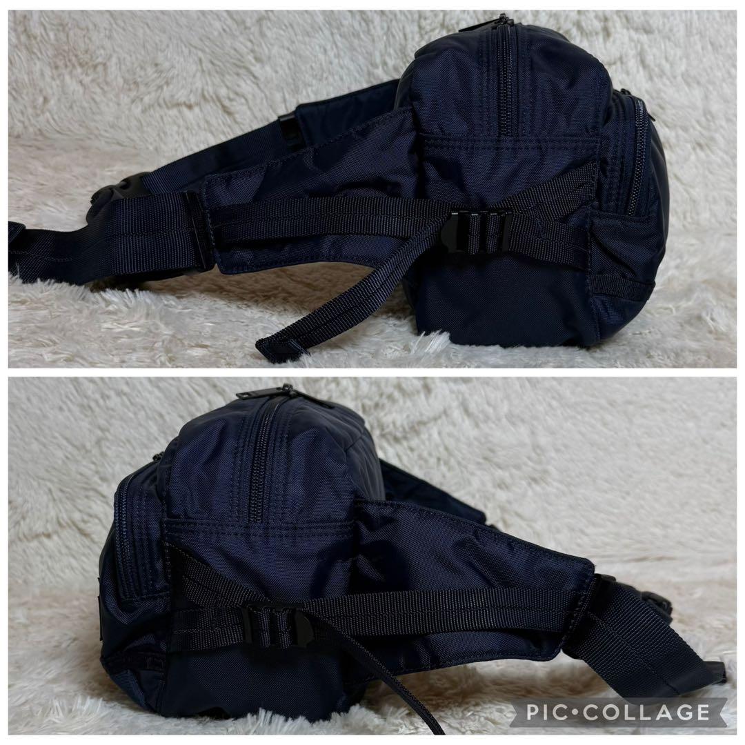 ほぼ新品 ポーター フラッシュ ウェストバッグ ボディバッグ ネイビー