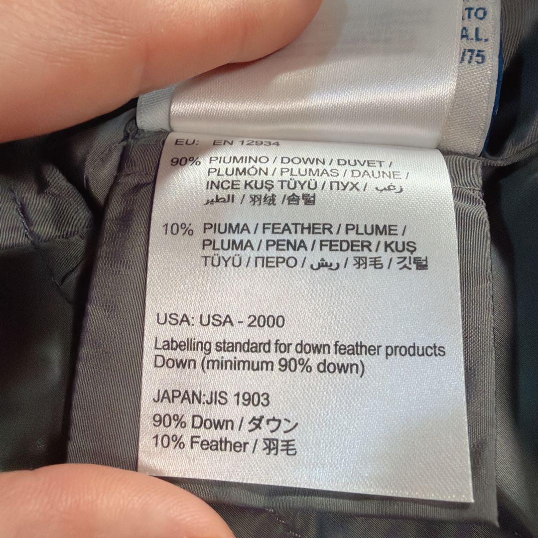 MONCLER モンクレール ダウンジャケット ワッペン フリル グレー フード