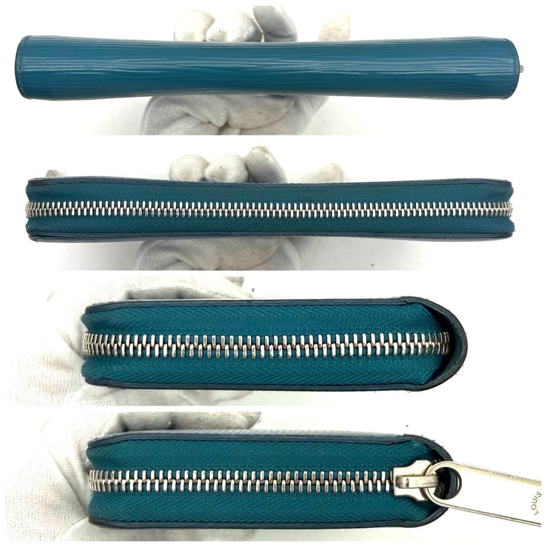 【新品近い】ルイヴィトン エピ ジッピーウォレット シアン 長財布