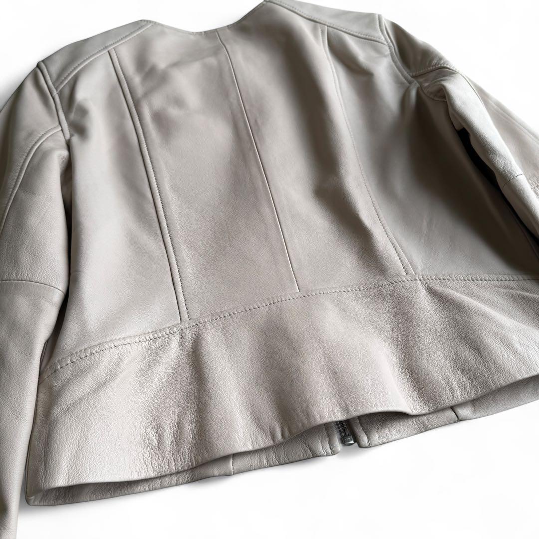 美品　ANAYI　アナイ　ラムレザー　ライダースジャケット　ベージュ　38