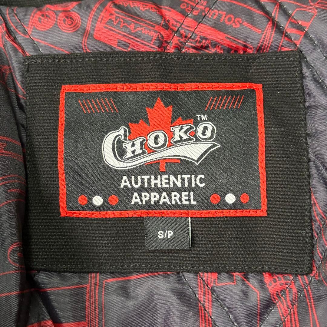 極美品 snap on ワークジャケット 刺繍ロゴ 中綿キルティング 黒 赤