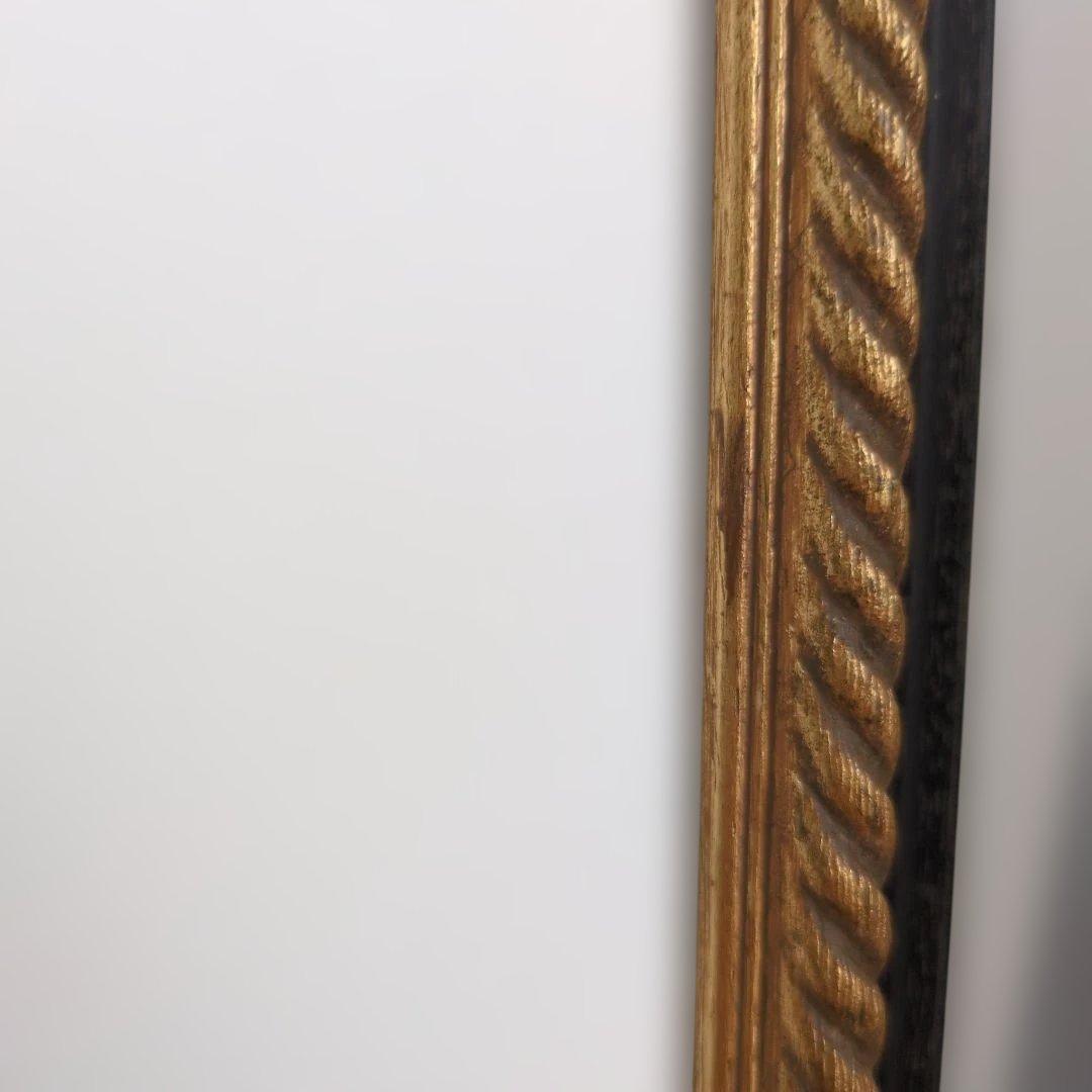 木製額縁 F30号 木製黒金ロープ模様 アクリル板・マット付