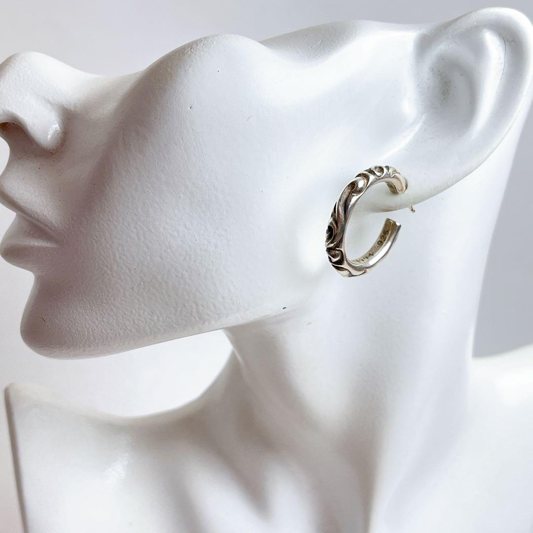 クロムハーツ　スクロール　ワイド　フープ　ピアス　1994 925