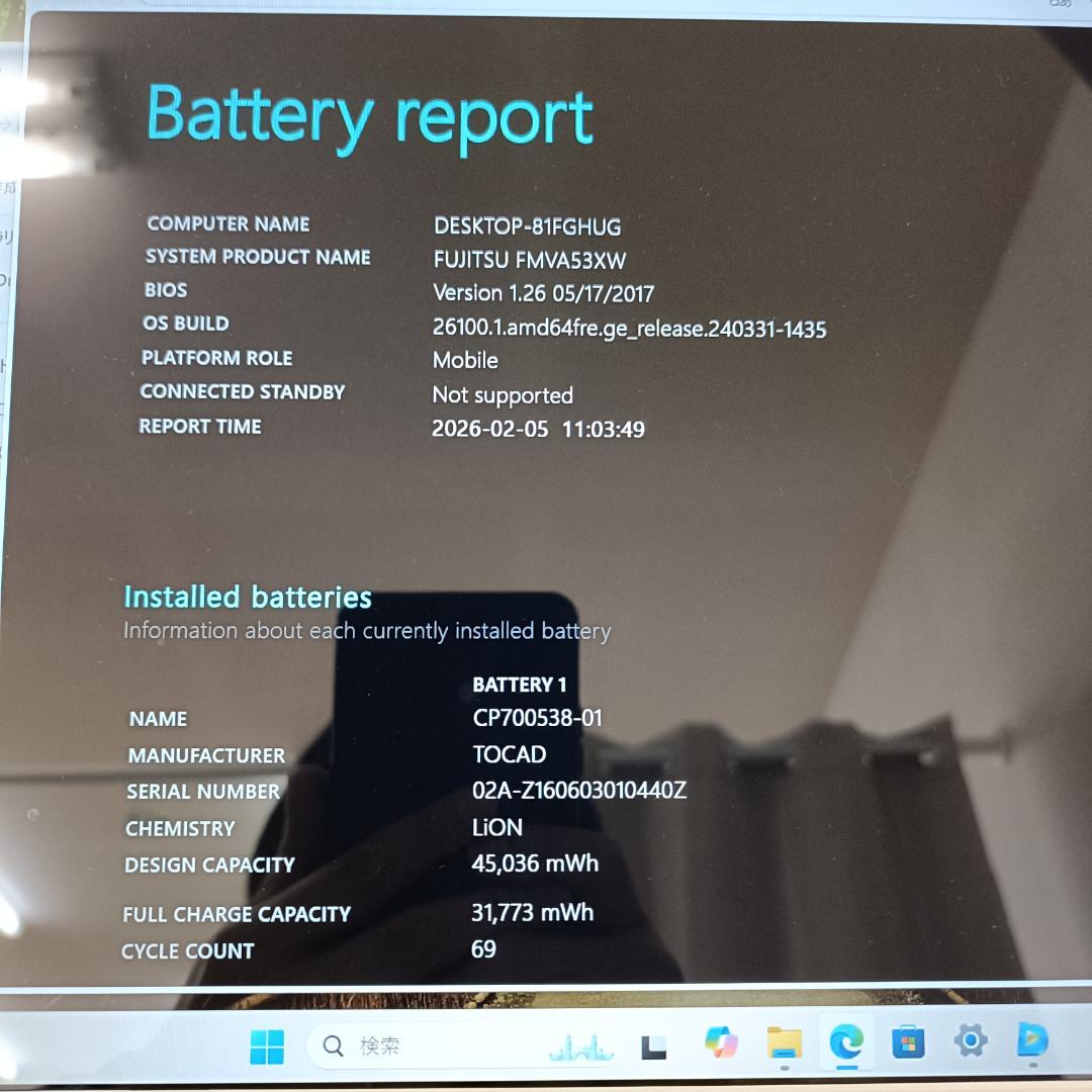 ノートPC Core i7 Windows11 SSD メモリ8GB 富士通 白