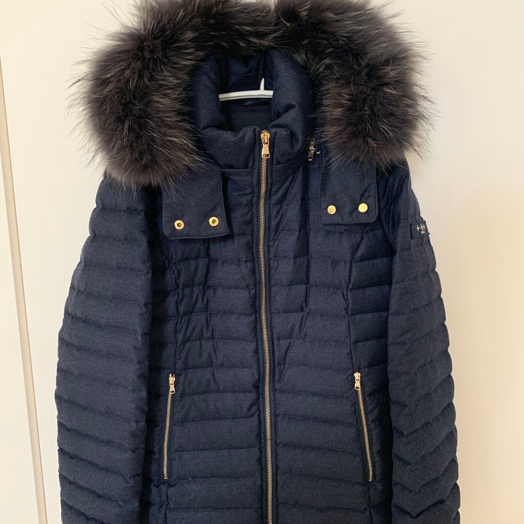 タトラスPRIMULA ダウン コート Rライン ネイビー ファー　M