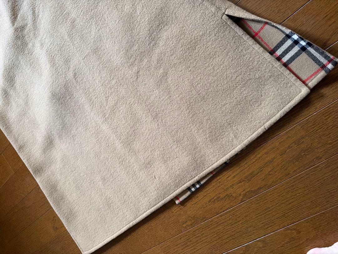 バーバリーズ ロングダッフルコート カシミヤ ダブルフェイス ノバチェック 38