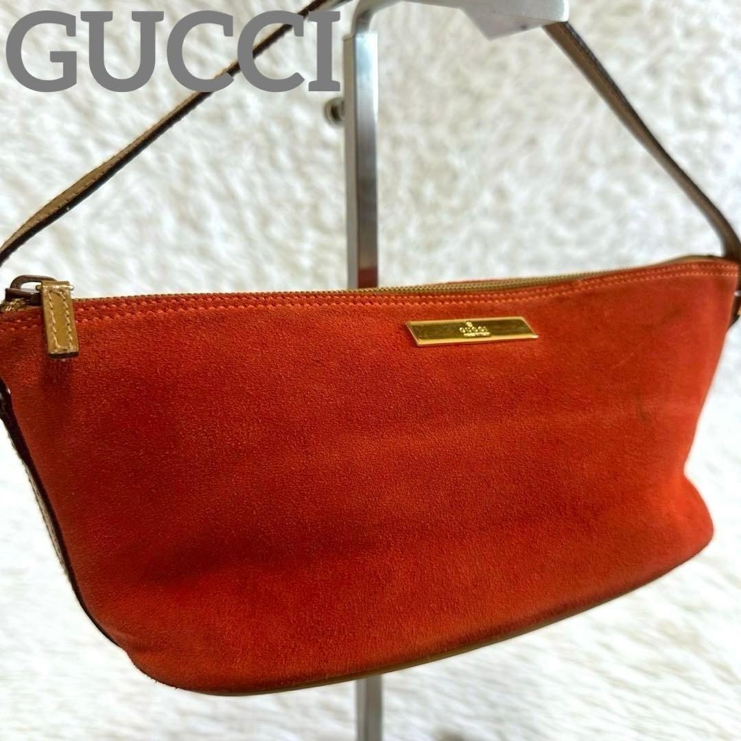 グッチ GGキャンバス アクセサリーポーチ ハンドバッグ ポーチ オレンジ