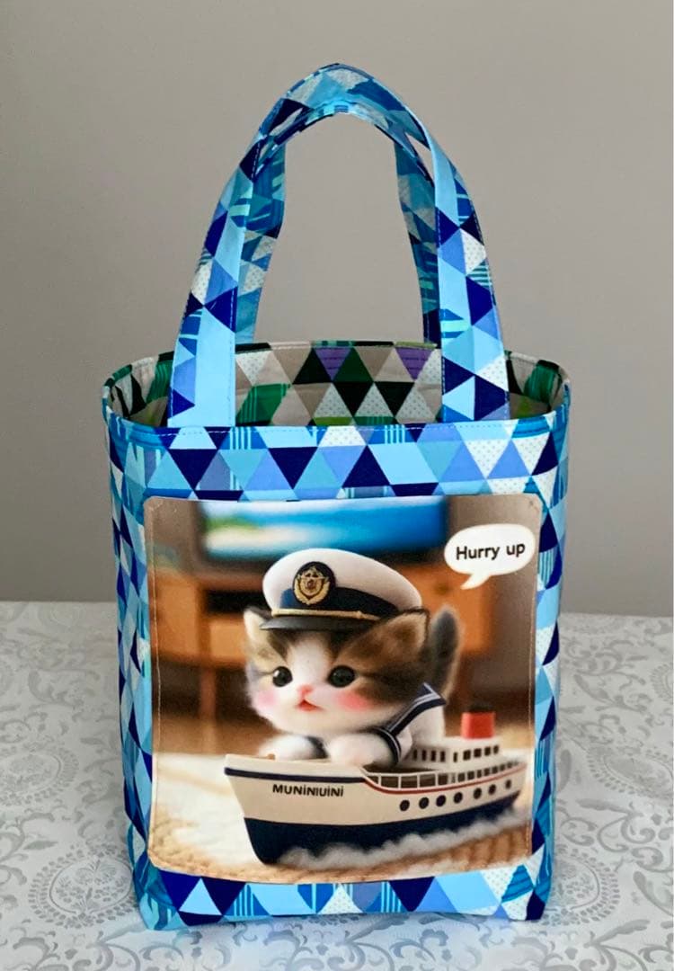 チロスケ　猫ちゃん　(両面パネル)トートバッグ