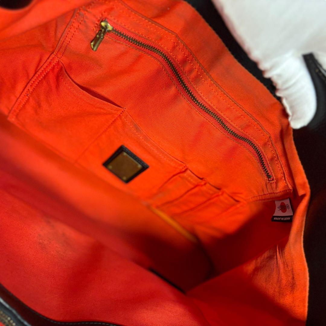 【美品】マスターピース　トートバッグ　レザー　ビジネス　A3可　Gloss