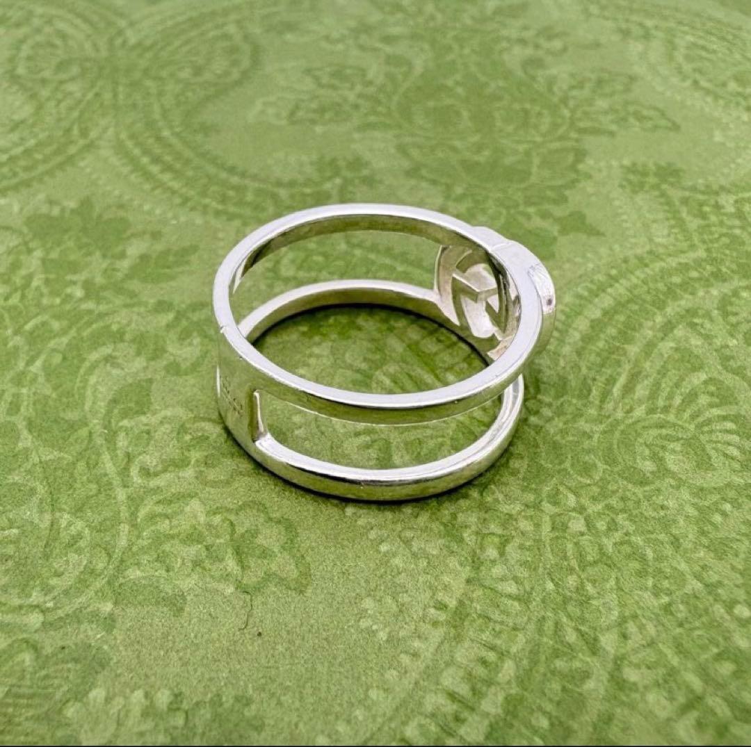 GUCCI シルバーリング インターロッキング オープン 925 20号 19号