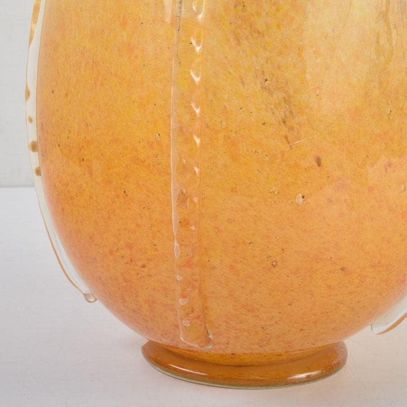 chika613 　岩田藤七作　黄地　耳付花瓶　花生　共箱　N　9177A