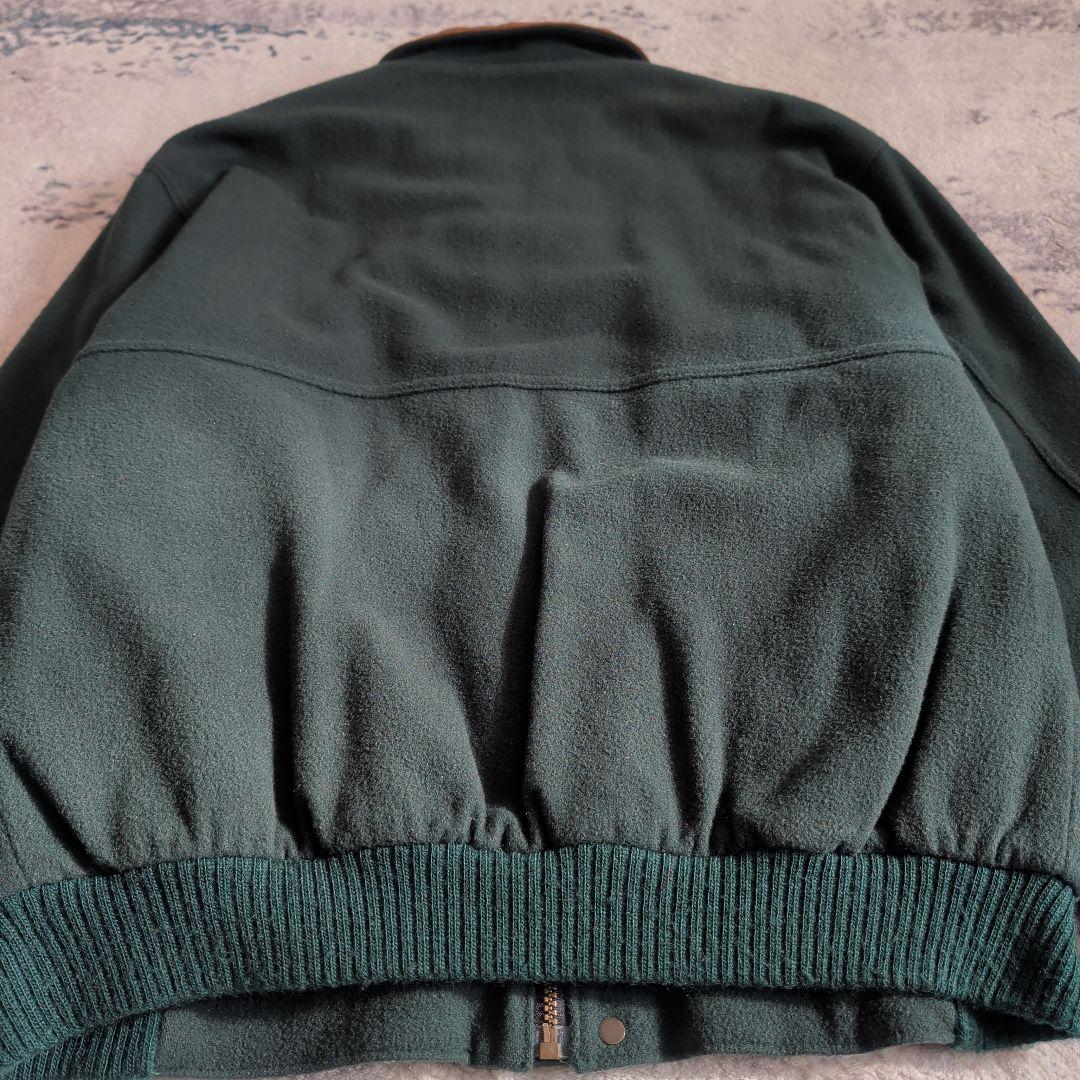 80s エルエルビーン ウールブルゾン レザー襟 ボンバージャケット USA製