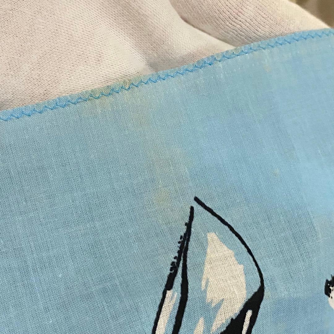 VINTAGE CHANEL ハンカチーフ ブルー カメリア ココマーク