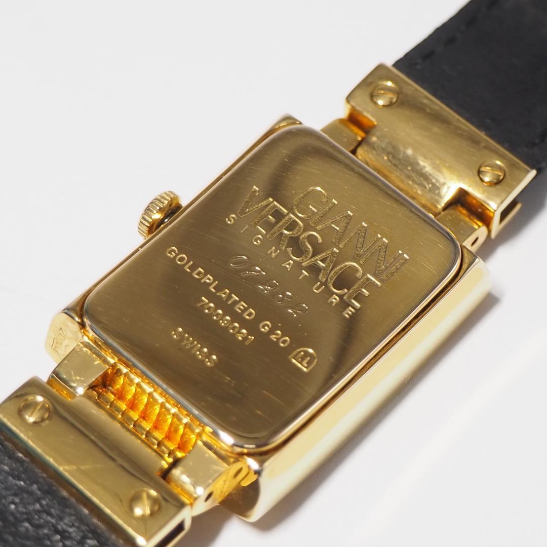 ヴェルサーチ 純正革ベルト メデューサ スクエア レディース 腕時計 F390