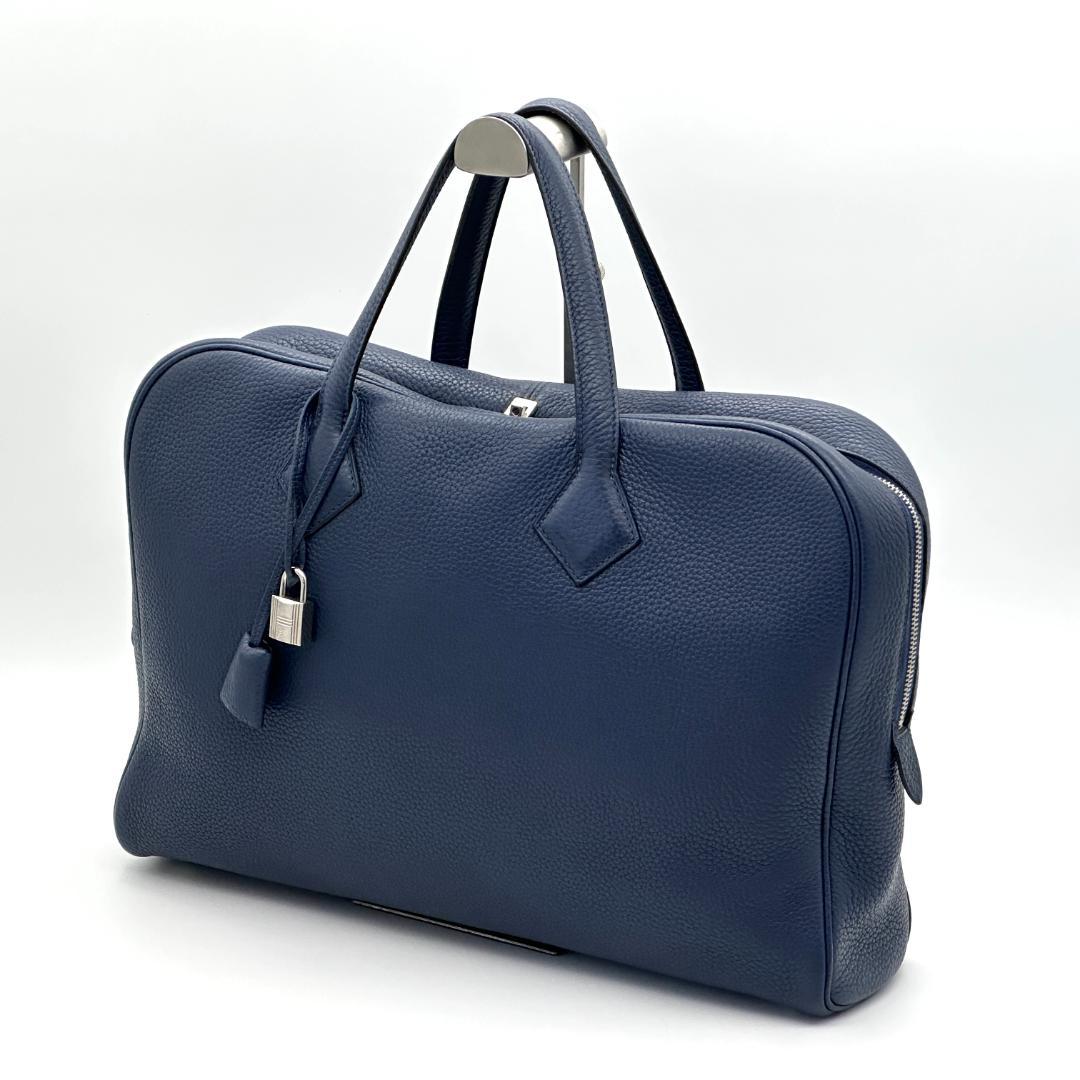 【極美品】エルメス　ヴィクトリア 40 ボストンバッグ　□R刻印　ネイビー