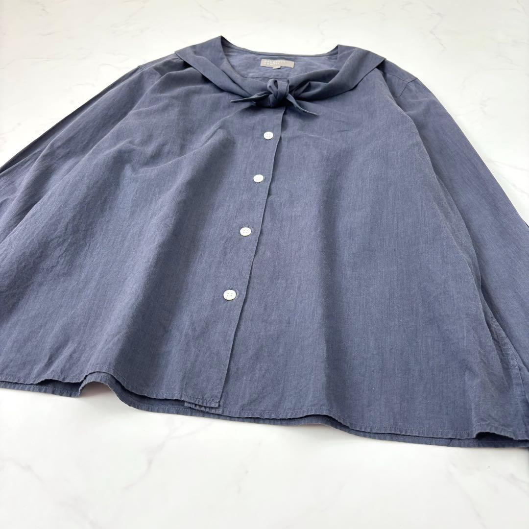 マーガレットハウエル ネッカチーフカラー コットンシャツ 長袖 L 日本製